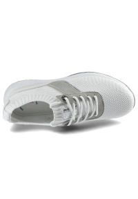 Big-Star - Sneakersy damskie Big Star, materiał tekstylny o siatkowej strukturze z elementami skóry syntetycznej z klasycznym sznurowaniem elastyczną cholewką o. Okazja: na co dzień. Zapięcie: sznurówki. Kolor: biały. Materiał: syntetyk, skóra, materiał. Szerokość cholewki: normalna #2