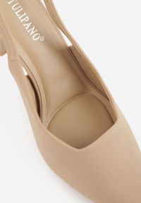 Born2be - Beżowe Sandały na Szpilce z Odkrytą Piętą Uhrtila. Okazja: na co dzień. Zapięcie: sprzączka. Kolor: beżowy. Materiał: jeans. Obcas: na szpilce. Styl: casual, elegancki, klasyczny #4