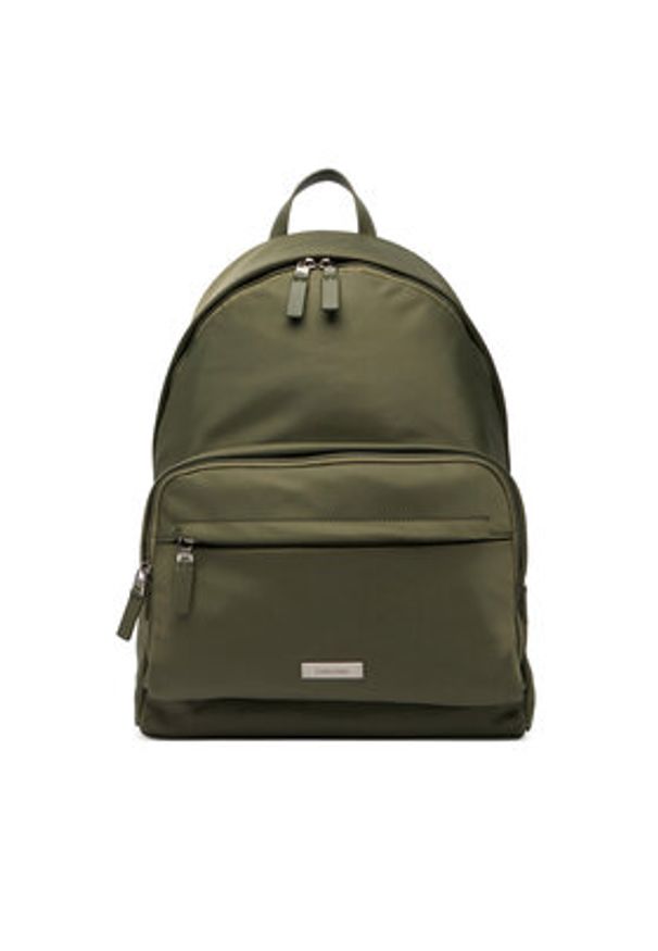 Calvin Klein Saszetka Sleek Round Backpack LV04D3143G Zielony. Kolor: zielony. Materiał: skóra