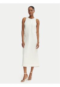 BOSS Sukienka letnia C_Delinna 50559243 Écru Regular Fit. Kolor: kremowy. Materiał: wiskoza. Sezon: lato #1