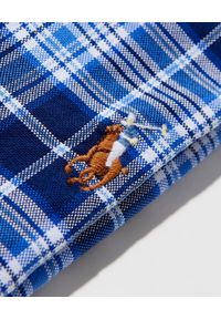 Ralph Lauren - RALPH LAUREN - Koszula w kratę z haftowanym logo Oxford Slim Fit. Typ kołnierza: polo. Kolor: niebieski. Długość rękawa: długi rękaw. Długość: długie. Wzór: haft #2