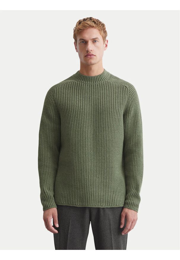Marc O'Polo Sweter 429 6018 60318 Zielony Regular Fit. Typ kołnierza: polo. Kolor: zielony. Materiał: bawełna