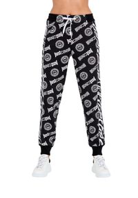 Just Cavalli - JUST CAVALLI Czarne damskie spodnie dresowe Logo Tigre, Rozmiar S. Kolor: czarny. Materiał: dresówka #6