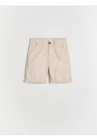 Reserved - Bawełniane szorty - kremowy. Kolor: kremowy. Materiał: bawełna #1