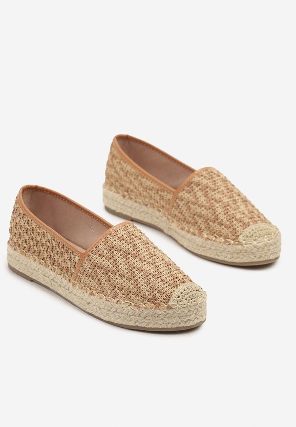 Born2be - Ciemnobeżowe Espadryle z Ozdobną Plecionką Nimilithae. Okazja: na co dzień. Kolor: beżowy. Materiał: jeans. Sezon: lato. Styl: elegancki, casual