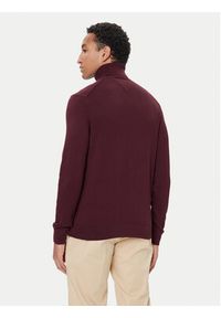 TOMMY HILFIGER - Tommy Hilfiger Golf MW0MW28048 Bordowy Regular Fit. Typ kołnierza: golf. Kolor: czerwony. Materiał: bawełna #4