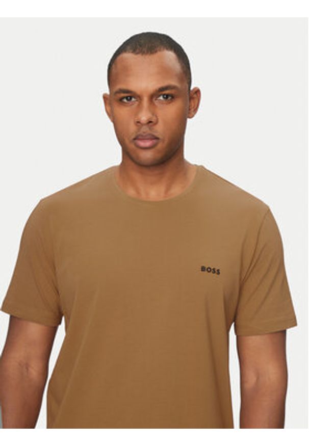 BOSS T-Shirt Mix&Match 50515312 Beżowy Regular Fit. Kolor: beżowy. Materiał: bawełna