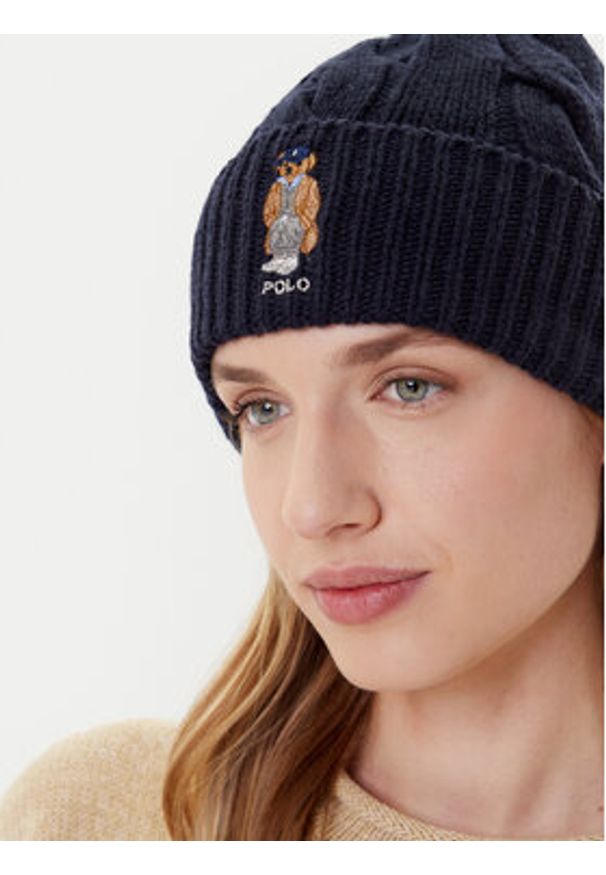 Polo Ralph Lauren Czapka 455981433002 Granatowy. Kolor: niebieski. Materiał: wełna, materiał
