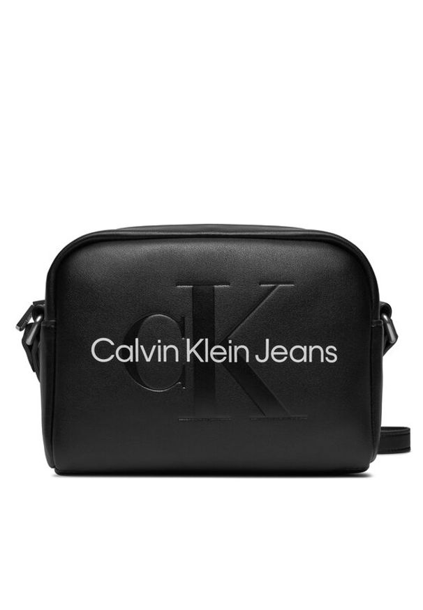 Calvin Klein Jeans Torebka Sculpted Camera Bag18 Mono K60K612220 Czarny. Kolor: czarny. Materiał: skórzane