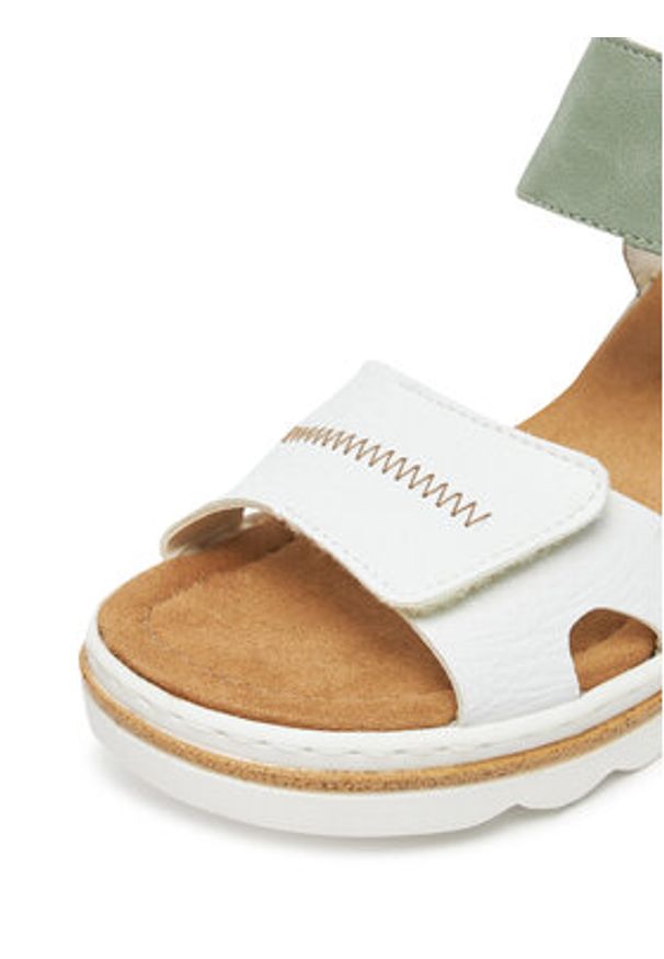 Rieker Sandały 67476-81 Biały. Kolor: biały. Materiał: syntetyk, materiał