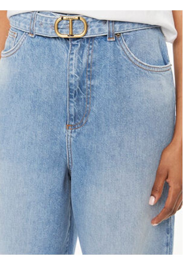 TwinSet - TWINSET Jeansy 241TT2390 Niebieski Wide Leg. Kolor: niebieski