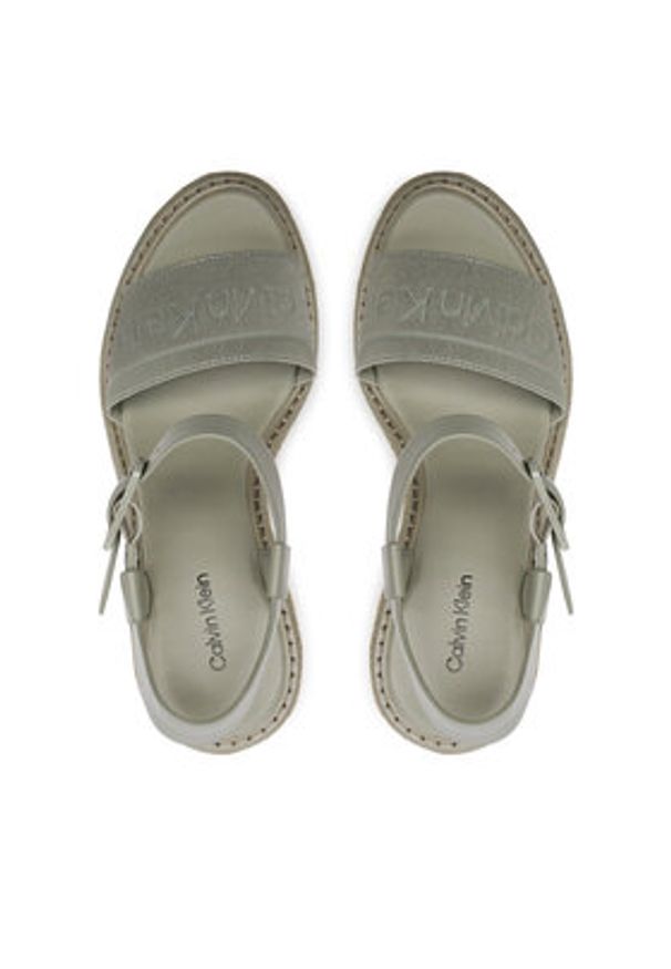 Calvin Klein Espadryle Wedge Sandal 70 He HW0HW02050 Szary. Kolor: szary. Materiał: skóra