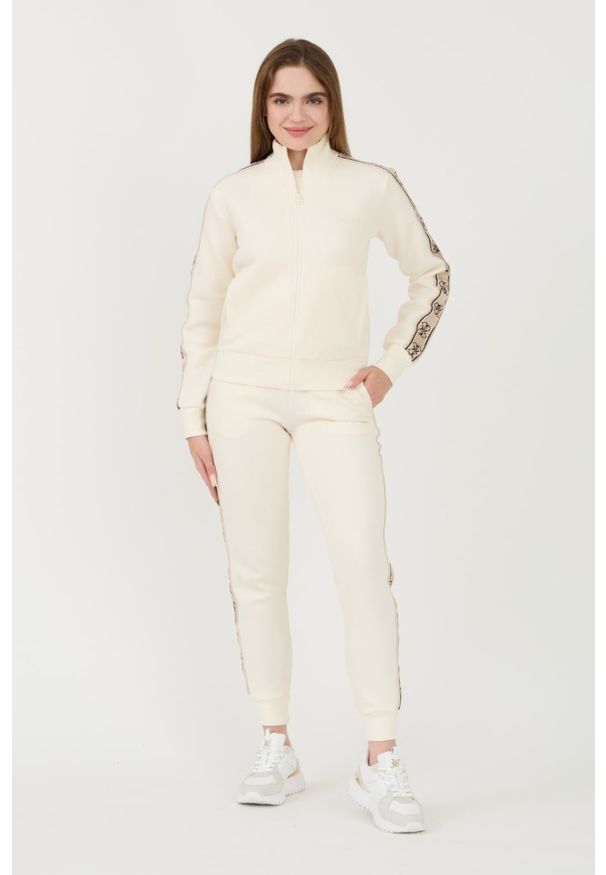 Guess - GUESS Beżowa damska bluza Britney Full Zip, Rozmiar S. Kolor: beżowy