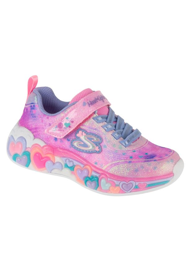 skechers - Buty sportowe Sneakersy dziewczęce, Eternal Heart Lights. Kolor: różowy. Sport: turystyka piesza