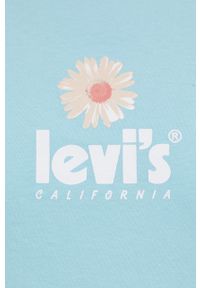 Levi's® - Levi's t-shirt bawełniany kolor turkusowy. Okazja: na spotkanie biznesowe, na co dzień. Kolor: turkusowy. Materiał: bawełna. Długość rękawa: krótki rękaw. Długość: krótkie. Wzór: nadruk. Styl: biznesowy, casual #2
