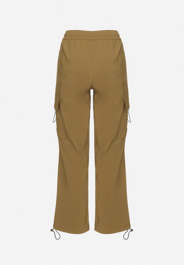 Born2be - Zielone Spodnie Cargo z Bawełną i Wysokim Stanem Janoviera. Okazja: na co dzień, na spacer. Stan: podwyższony. Kolor: zielony. Materiał: bawełna. Styl: klasyczny, casual, elegancki