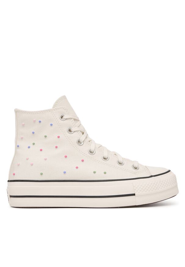 Converse Trampki Chuck Taylor All Star Lift Platform Mini Studs A19140C Écru. Kolor: kremowy. Materiał: materiał. Obcas: na platformie