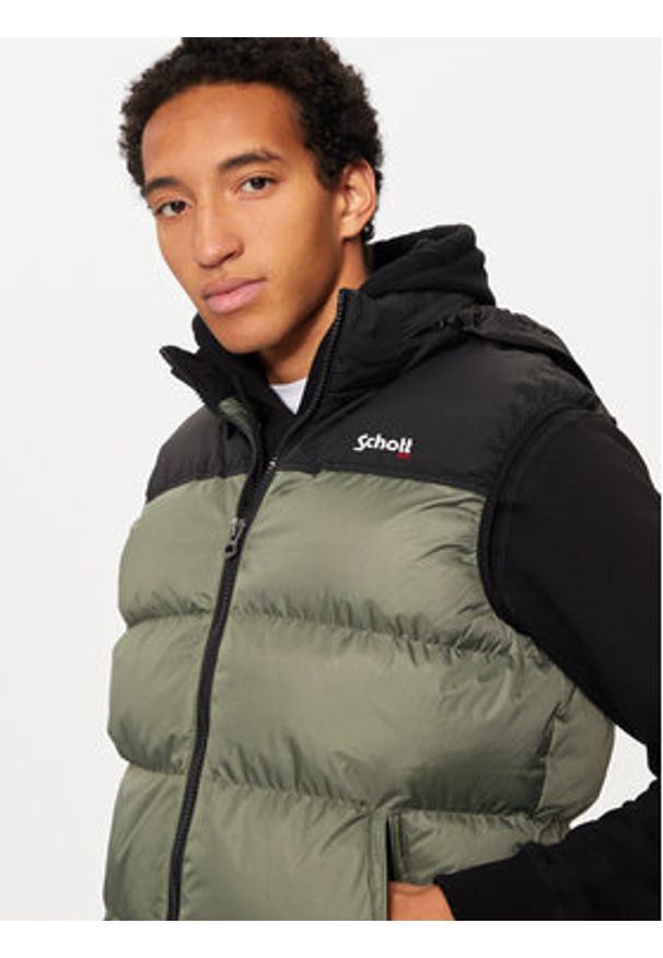 SCHOTT N.Y.C. Kamizelka UTAHV Zielony Regular Fit. Kolor: zielony. Materiał: syntetyk