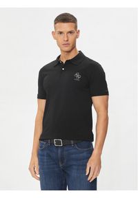 Guess Polo M4YP66 J1314 Czarny Slim Fit. Typ kołnierza: polo. Kolor: czarny. Materiał: bawełna