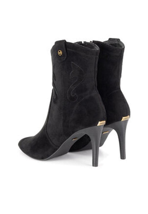 MEXX Kowbojki MI001714243W Czarny. Kolor: czarny. Materiał: skóra, zamsz