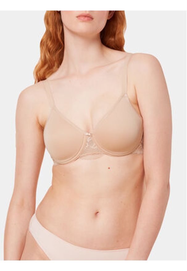 Triumph Biustonosz z fiszbiną Modern Lace 10215960 Beżowy. Kolor: beżowy. Materiał: syntetyk
