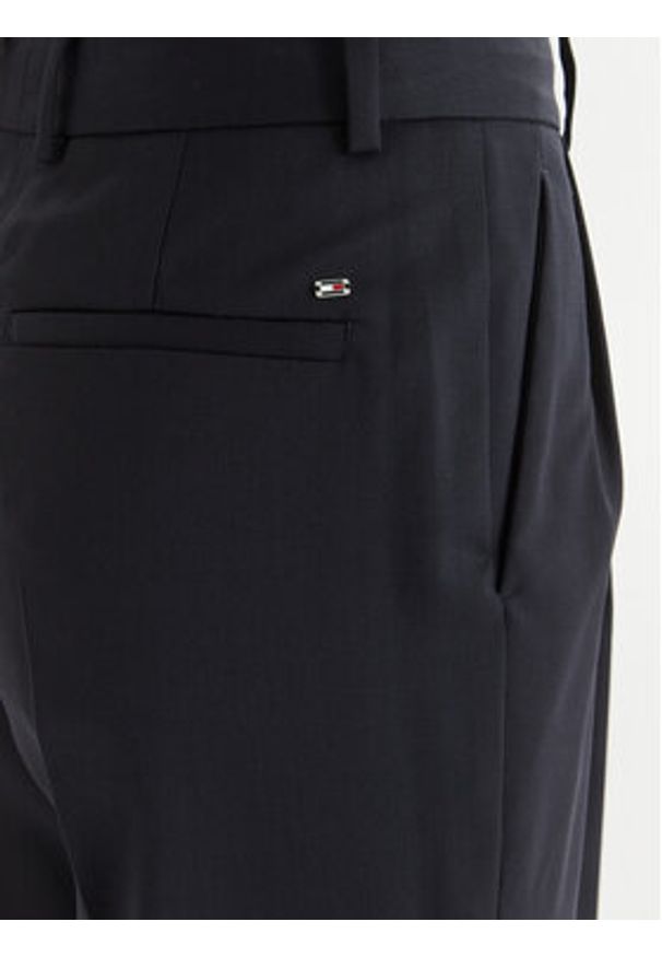 TOMMY HILFIGER - Tommy Hilfiger Spodnie materiałowe Timeless WW0WW48352 Granatowy Straight Fit. Kolor: niebieski. Materiał: syntetyk