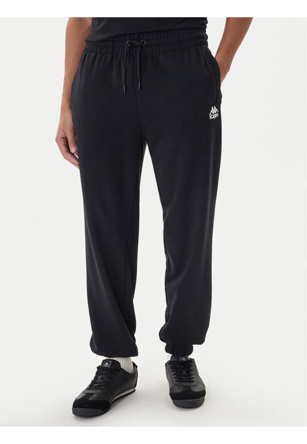 Kappa Spodnie dresowe Gothenburg 331U7EW Czarny Regular Fit. Kolor: czarny. Materiał: bawełna