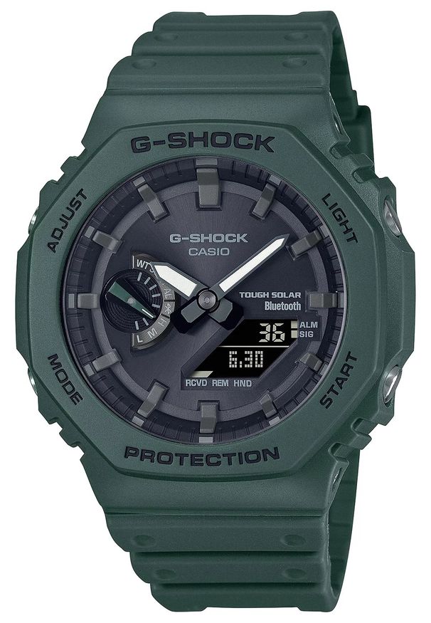 G-Shock - Zegarek Męski G-SHOCK Green CasiOak Octagon GA-B2100-3AER. Rodzaj zegarka: cyfrowe. Materiał: tworzywo sztuczne