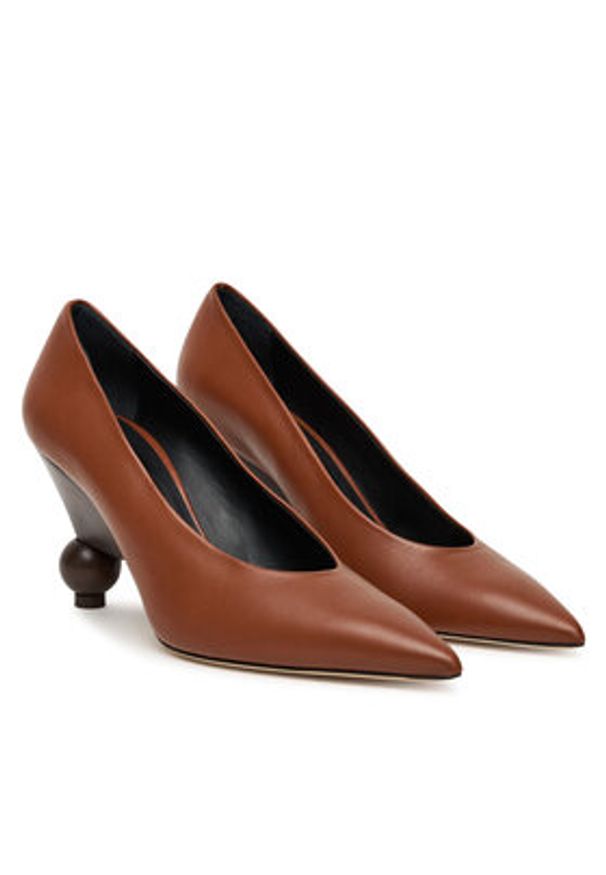 Weekend Max Mara Czółenka Nievo 25255260956 Brązowy. Kolor: brązowy. Materiał: skóra