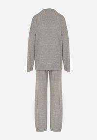 Born2be - Ciemnoszary Dzianinowy Komplet z Wełną Spodnie i Sweter Tesira. Kolor: szary. Materiał: dzianina, wełna #3