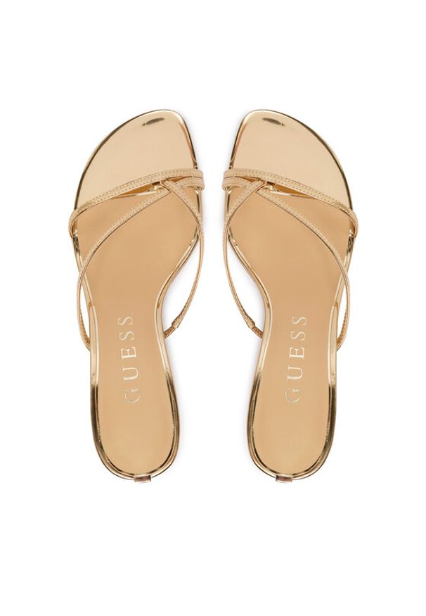 Guess Japonki FLJGZY LEL03 Złoty. Kolor: złoty. Materiał: skóra