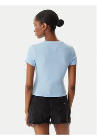 Tommy Jeans T-Shirt Wavy Flag DW0DW22272 Niebieski jasny Slim Fit. Kolor: niebieski. Materiał: bawełna #5