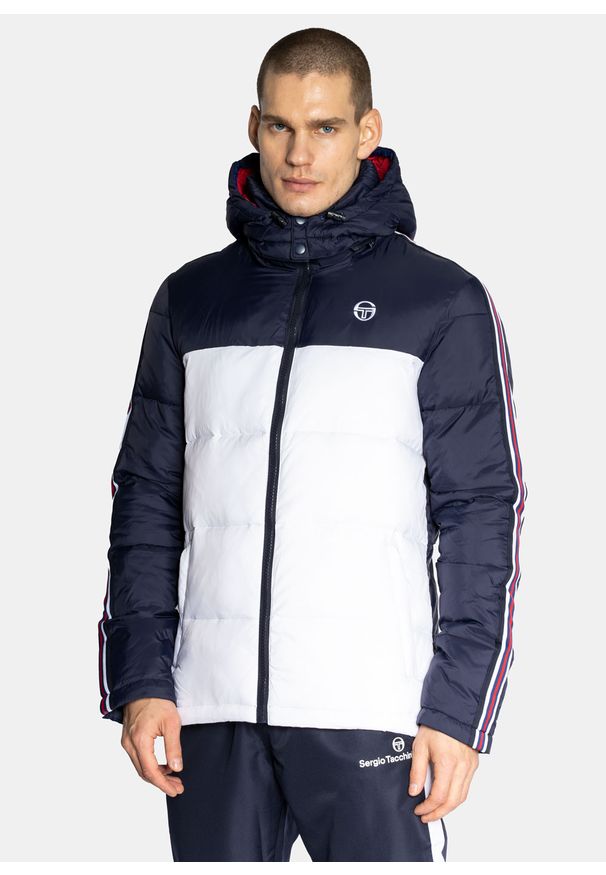 SERGIO TACCHINI - Kurtka zimowa męska Sergio Tacchini Nother Jacket WHT/RED. Okazja: na spotkanie biznesowe. Kolor: niebieski. Materiał: dresówka. Sezon: zima. Styl: biznesowy, młodzieżowy