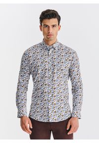 Pako Lorente - PAKO LORENTE – Biała koszula w kwiaty. Kolor: biały. Materiał: elastan, bawełna. Długość rękawa: długi rękaw. Długość: długie. Wzór: kwiaty #1