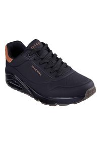 skechers - Buty do chodzenia męskie Skechers Uno. Kolor: czarny. Materiał: materiał, syntetyk. Szerokość cholewki: normalna. Sport: turystyka piesza