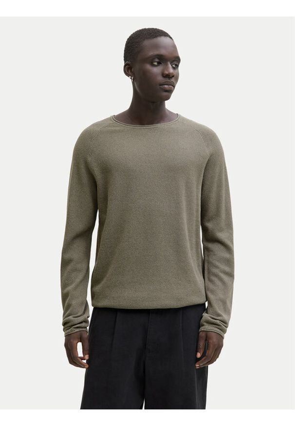 Jack & Jones Sweter Hill 12157321 Beżowy Regular Fit. Kolor: beżowy. Materiał: bawełna