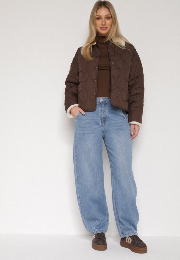 Born2be - Niebieskie Jeansy z Bawełną w Stylu Balloon Vilinevera. Okazja: na co dzień. Kolor: niebieski. Styl: casual