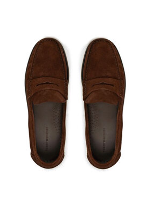 TOMMY HILFIGER - Tommy Hilfiger Mokasyny Classic Hilfiger Suede Loafer FM0FM05363 Brązowy. Kolor: brązowy. Materiał: skóra, zamsz