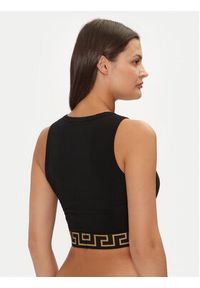 VERSACE - Versace Top 1008598 1A10011 Czarny Slim Fit. Kolor: czarny. Materiał: bawełna #4