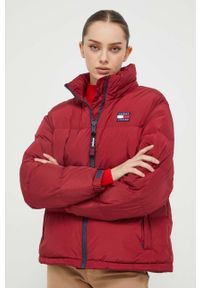 Tommy Jeans kurtka puchowa damska kolor bordowy zimowa. Kolor: czerwony. Materiał: puch. Sezon: zima #7