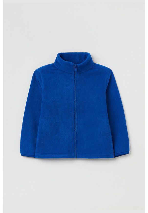 OVS Bluza dziecięca kolor granatowy gładka. Okazja: na co dzień. Kolor: niebieski. Materiał: dzianina. Wzór: gładki. Styl: casual