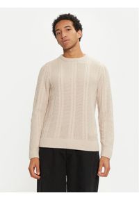 Jack & Jones - Jack&Jones Sweter 12261436 Beżowy Regular Fit. Kolor: beżowy. Materiał: syntetyk