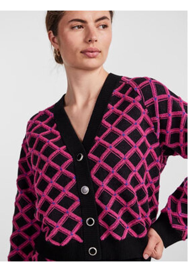 YAS Kardigan 26031038 Różowy Regular Fit. Kolor: różowy. Materiał: syntetyk