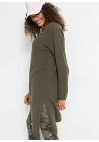 bonprix - Sweter z asymetryczną linią dołu. Kolor: zielony #2