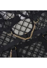 Intica - Body z koronką i elastycznymi paskami na romantyczny wieczór Petranka. Kolor: czarny. Materiał: koronka. Wzór: koronka #2