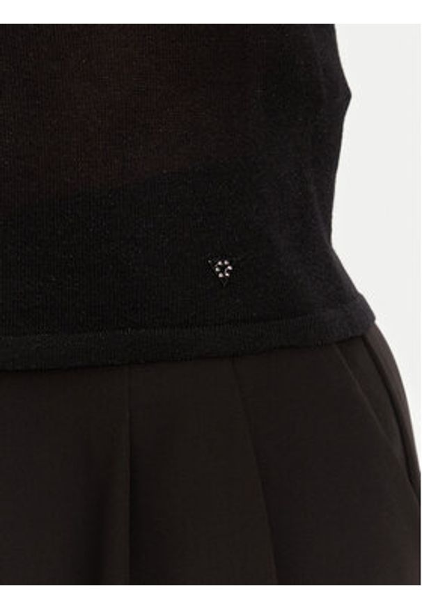 Guess Top W5GR16 Z3E22 Czarny Regular Fit. Kolor: czarny. Materiał: wiskoza