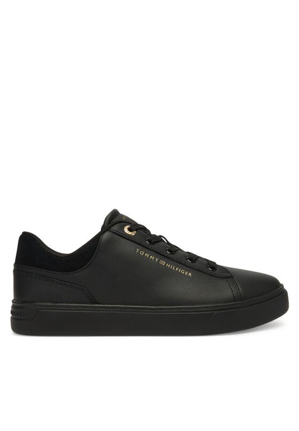 TOMMY HILFIGER - Tommy Hilfiger Sneakersy Casual Cupsole Sneaker FW0FW09020 Czarny. Okazja: na co dzień. Kolor: czarny. Materiał: skóra