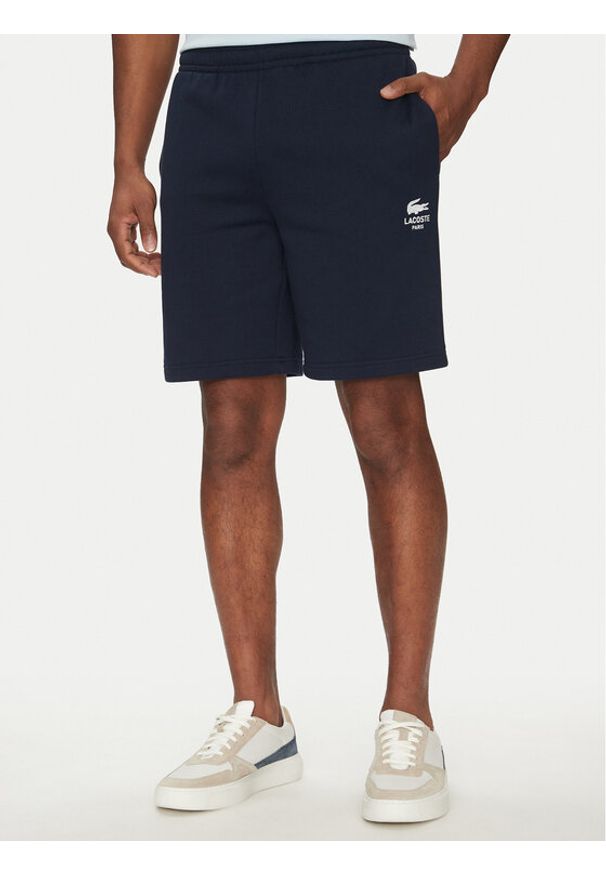 Lacoste Szorty sportowe Unisex GH0990 Granatowy Regular Fit. Kolor: niebieski. Materiał: bawełna