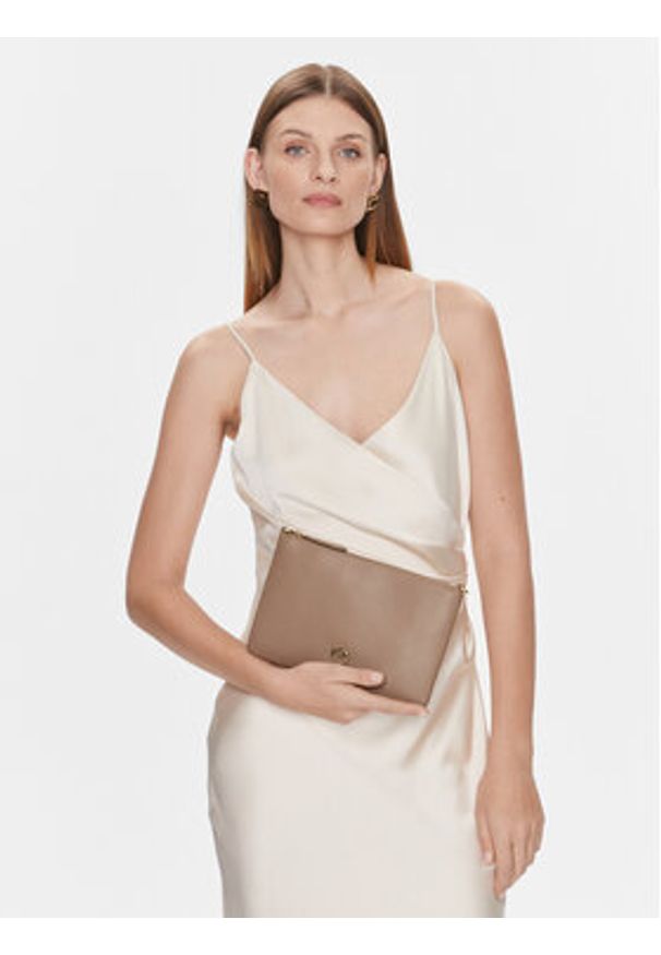 Pinko - PINKO Torebka Flat Classic AI 23-24 PCPL 100455 A0F1 Beżowy. Kolor: beżowy. Materiał: skórzane