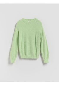 Reserved - Puszysty sweter - jasnozielony. Kolekcja: plus size. Kolor: zielony. Materiał: dzianina #1